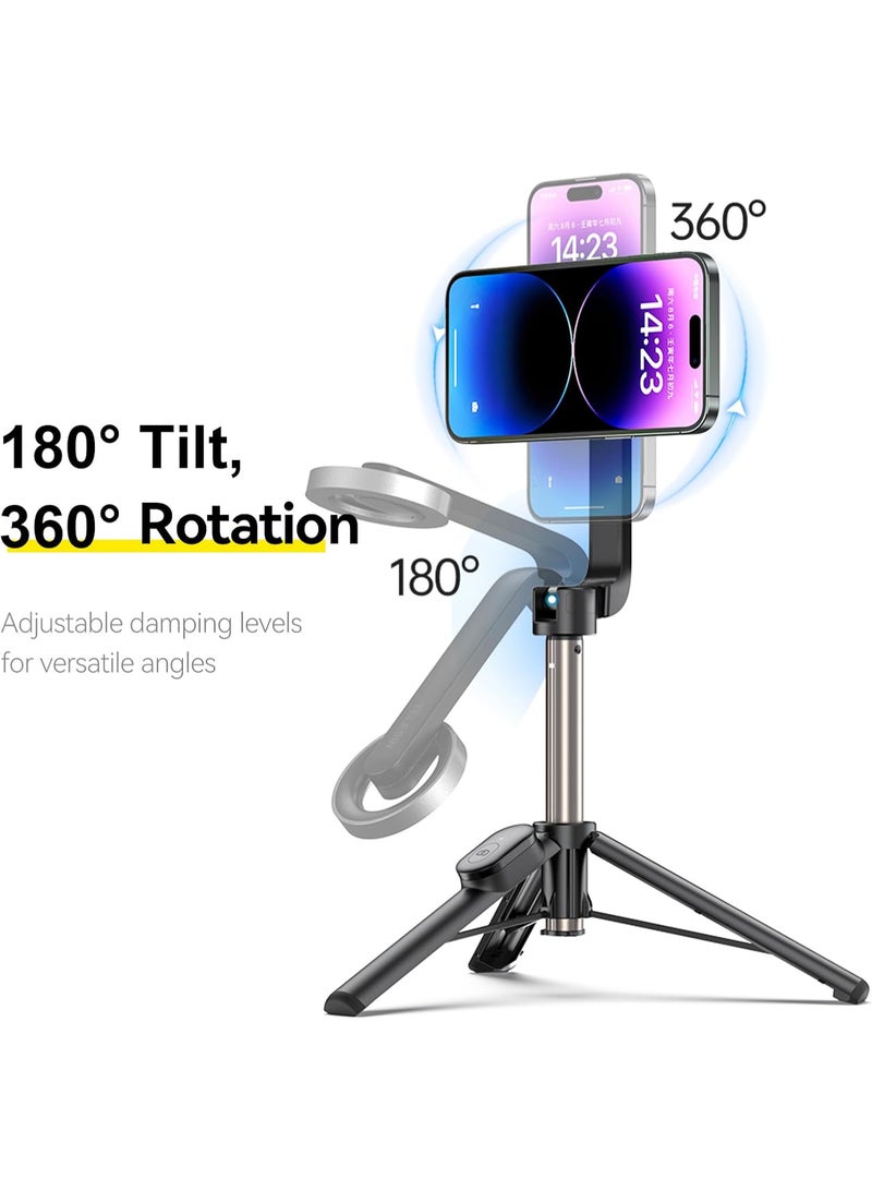 TELESIN Magnetic Selfie Stick Tripod with Bluetooth Remote Control, 27" Extendable Phone Stand Tripod for Magsafe for iPhone 15 14 13 12 Pro Max Series, All Android Phones with Magnetic Functionality - Image 2